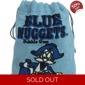 Blue Bubble Gum Nuggets Bag - Raspberry Bubblegum Novelty Sack